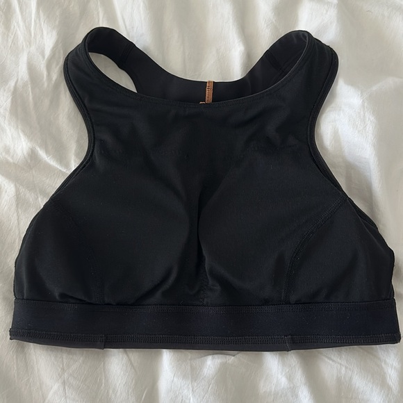 Lululemon Tough Train high neck bra, black/orange soda, size 6 - Picture 7 of 10